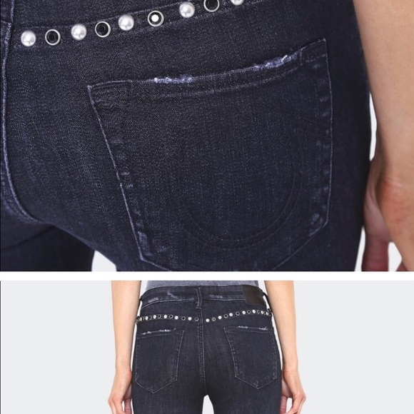 TRU RELIGION HALLE STUDDED SKINNY JEANS IN SIZE 25 - Picture 4 of 12